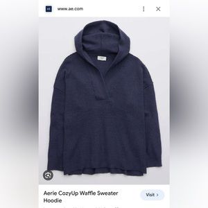 Aerie CozyUp Waffle Sweater Hoodie